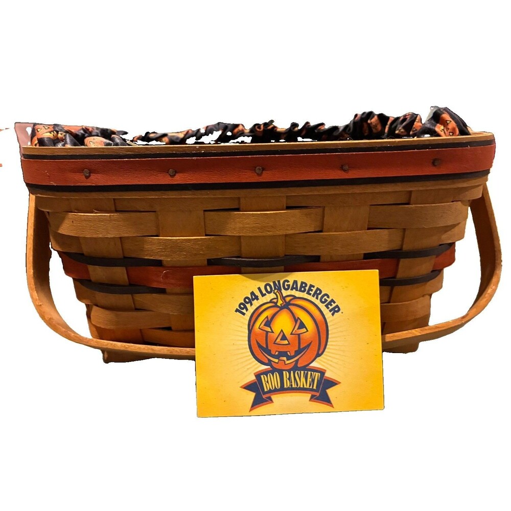 Vintage Longaberger Boo Basket 1994 Halloween With Liner & Insert #10987